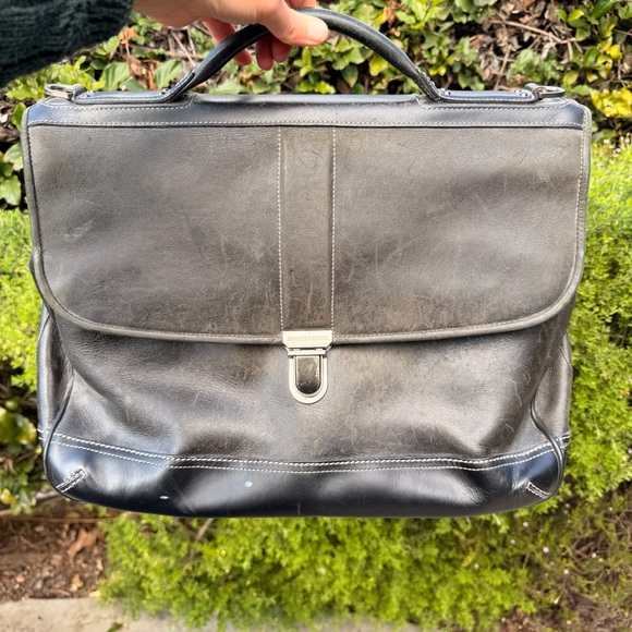 Johnston & Murphy Other - Johnston & Murphy black leather Messenger Laptop Carry On Bag Briefcase